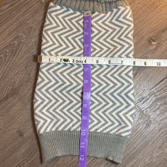Gray & White Chevron Striped Dog Sweater - Picture 9 of 10